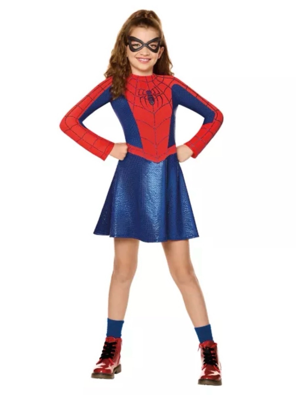 MARVEL SPIDER 🕷️ MAN 2PC GIRL COSTUME 🕷️ SIZE MEDIUM (8-10)🌟NWT🌟